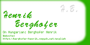 henrik berghofer business card